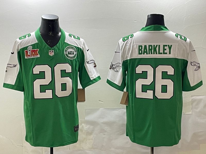 Men Philadelphia Eagles #26 Barkley Green Thanksgiving three generations 2025 Nike Vapor Limited NFL Jersey style 5